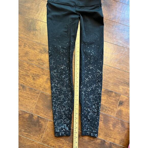 Lululemon 6 Speed Wunder Tight 28" *Speckle Shine Black / Deep Coal / Silver - Picture 3 of 5